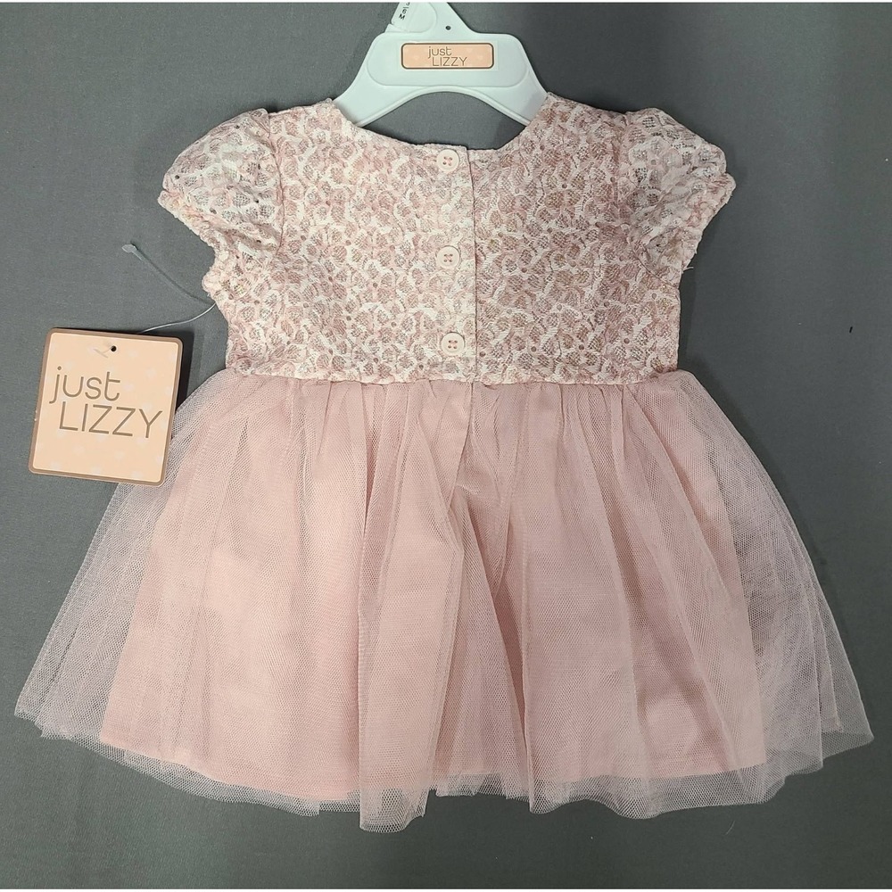 Just Izzy Lace Tulle Princess Fairy Soft Pink Dress 3 to 6 Months Baby Girl New - Picture 3 of 4